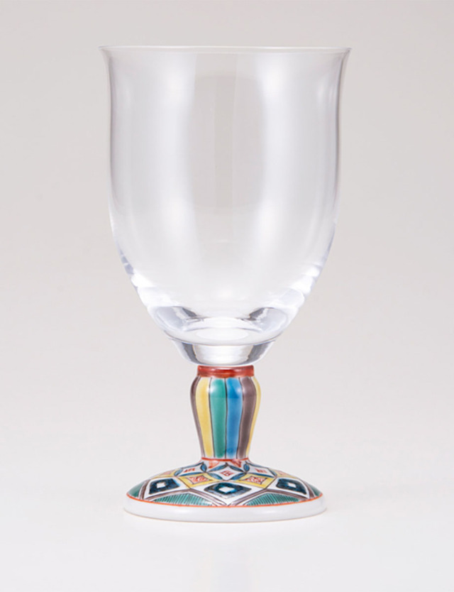 フリーグラス・大　古九谷菱文