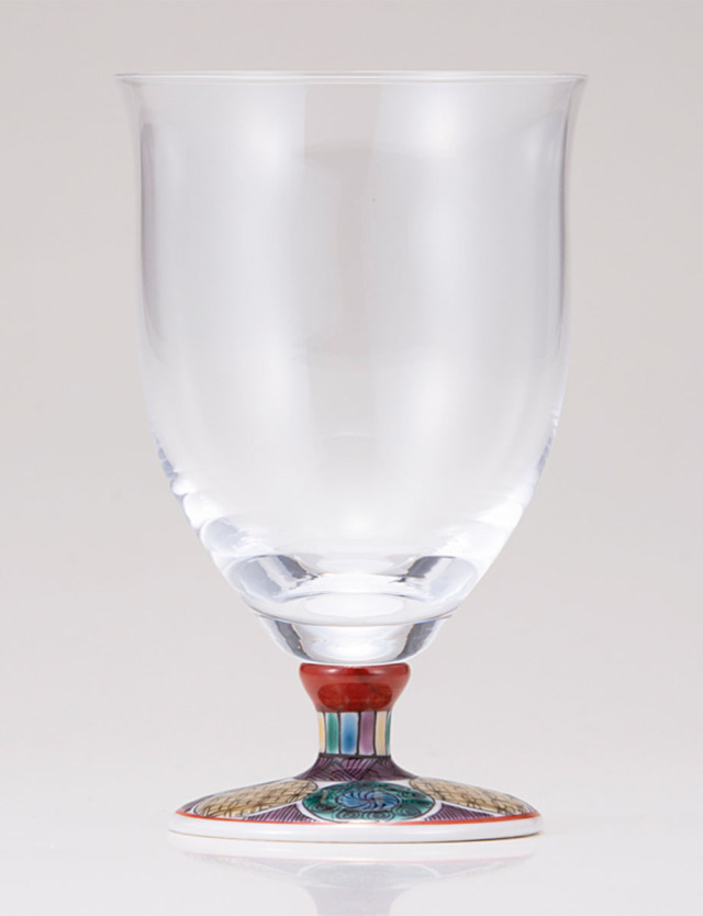 フリーグラス・中　古九谷丸文