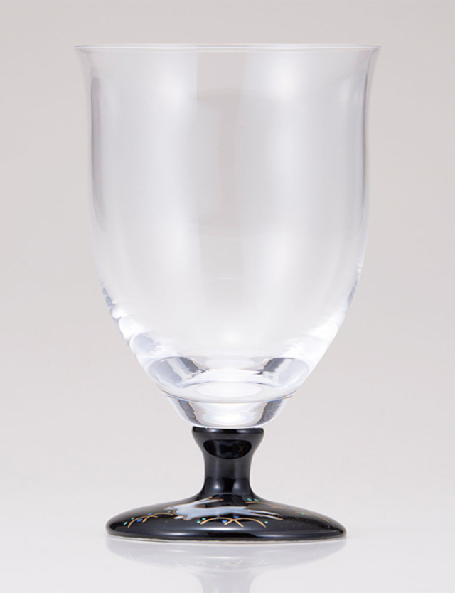 フリーグラス・中　うさぎ文　ブラック