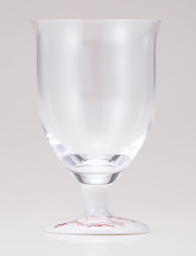 フリーグラス・中　うさぎ文　レッド