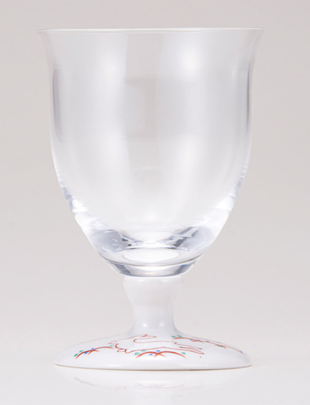 フリーグラス・小　うさぎ文　レッド