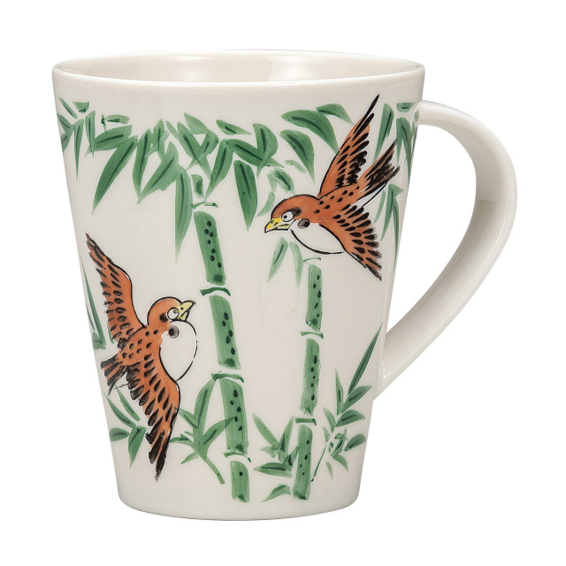 ビッグマグカップ・青竹に雀