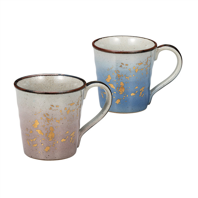 ペアマグカップ・釉彩金ちらし