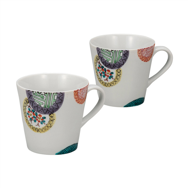 ペアマグカップ・色絵丸紋