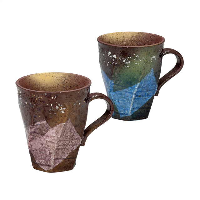 ペアマグカップ・銀彩金銀ちらし