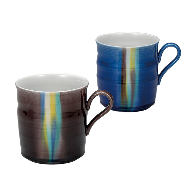 ペアマグカップ・釉彩　虹河 