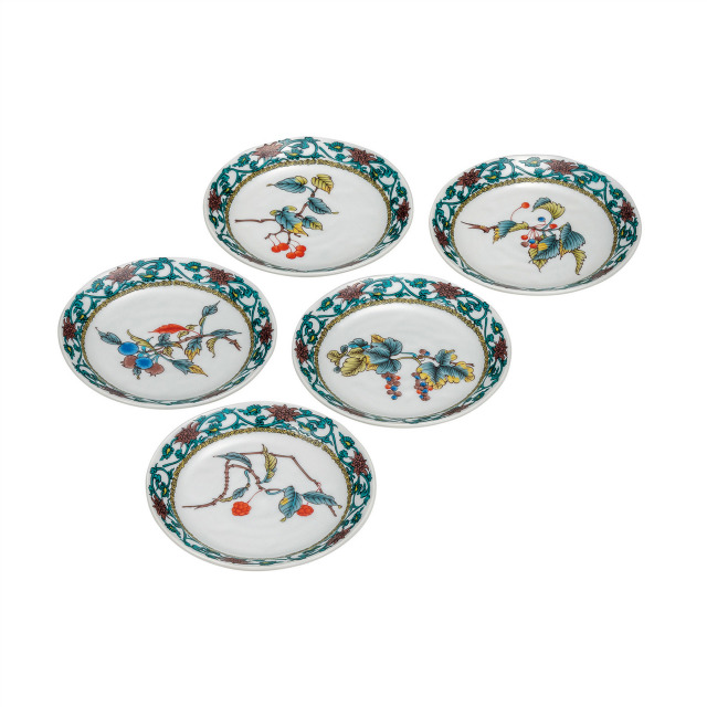 5.5号皿揃・山の幸絵変り