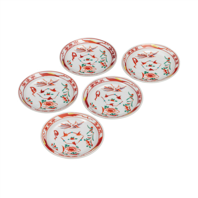 5.5号皿揃・赤呉須