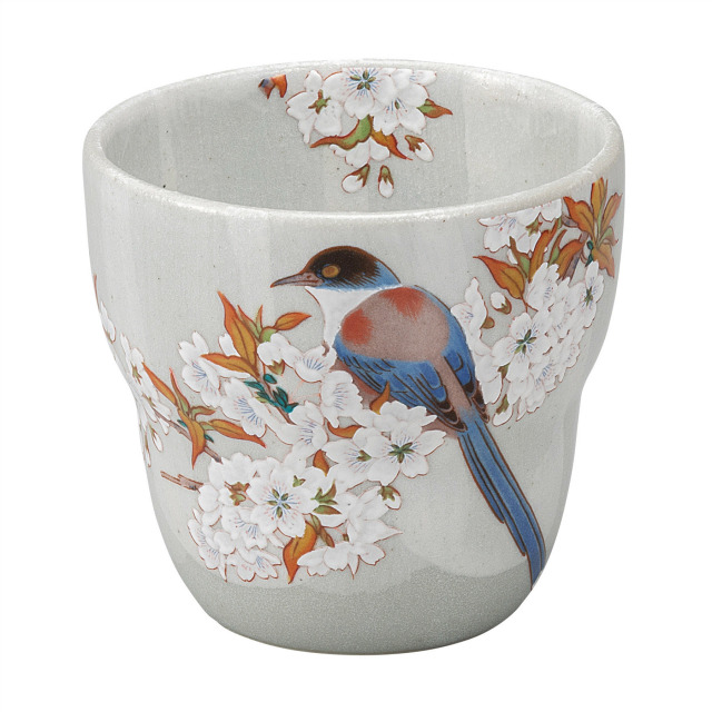 焼酎カップ・山桜に鳥