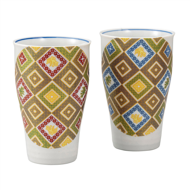 ペアフリーカップ・金彩石畳