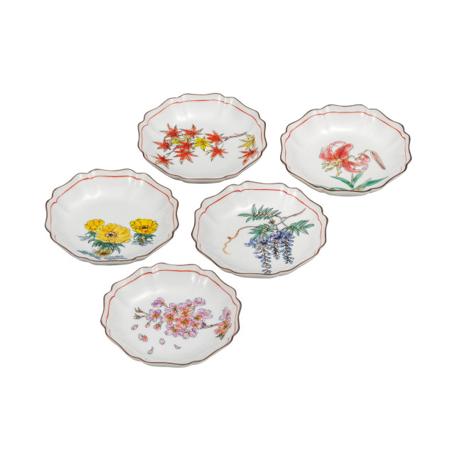 4.2号皿揃・草花絵変り