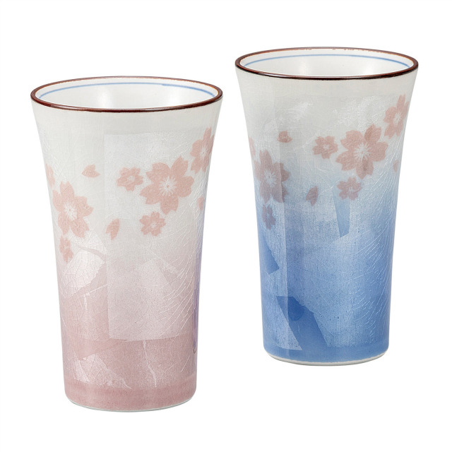 ペアフリーカップ・銀彩さくら