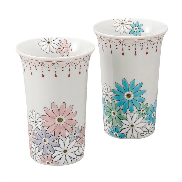 ペアフリーカップ・色絵瓔珞