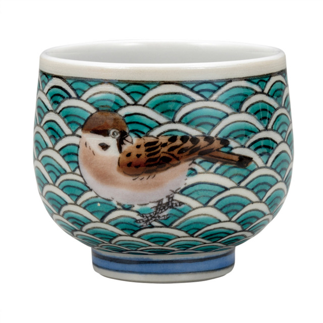 ぐい呑・波小紋雀