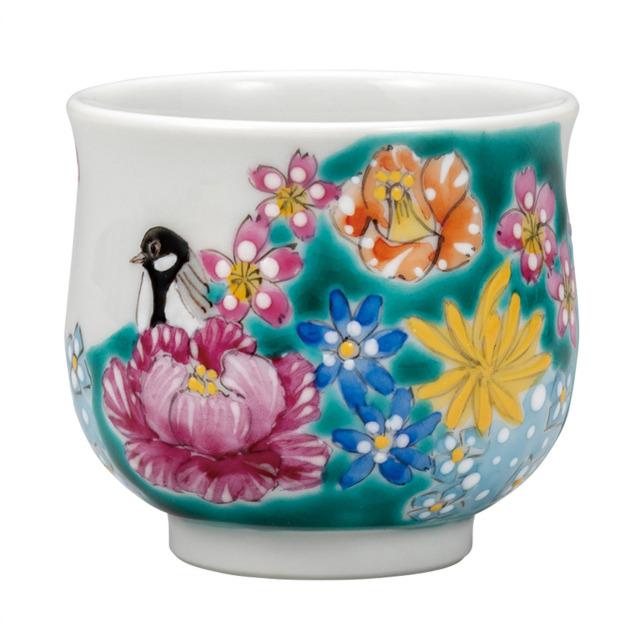 ぐい呑・小鳥花詰