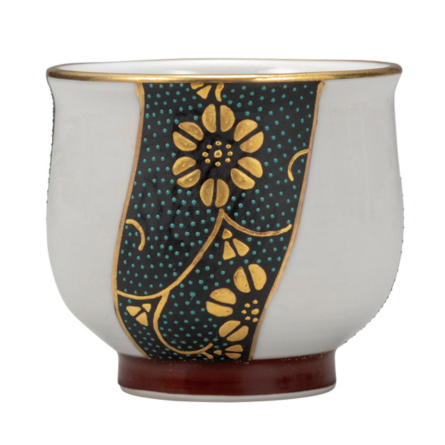 ぐい呑・本金捻青粒鉄仙