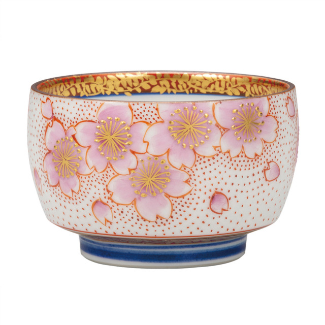 ぐい呑・金襴手さくら