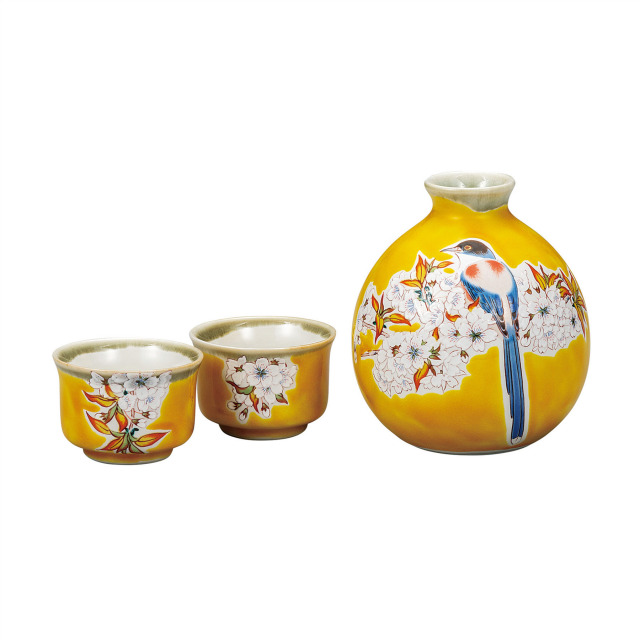 晩酌揃・吉田屋山桜に鳥