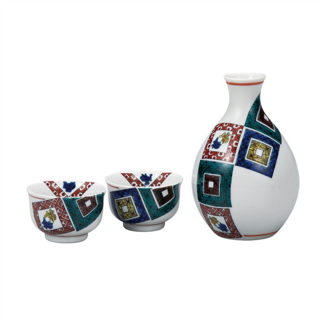 酒器揃・古九谷石畳文