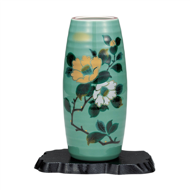 8.5号花瓶・金銀山茶花（台付）