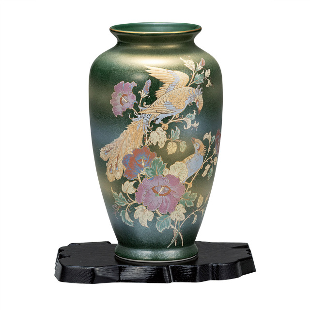 8号寸胴花瓶・オリベ鳳凰（台付）