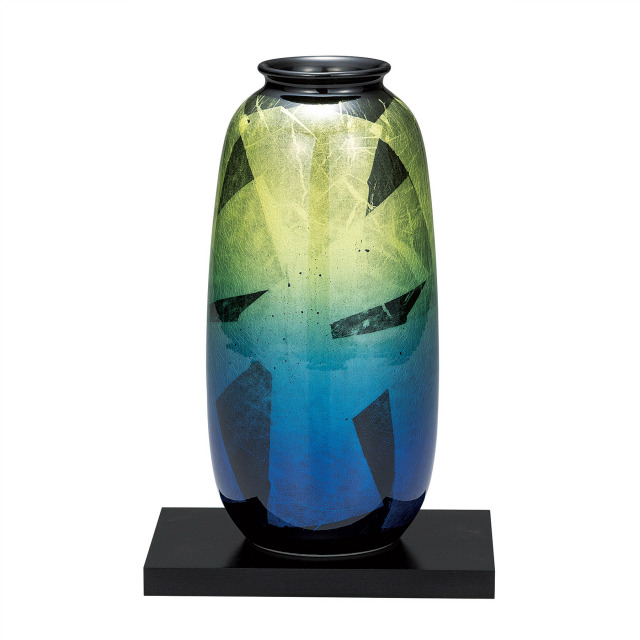 8号花瓶・銀彩夜明け（台付）