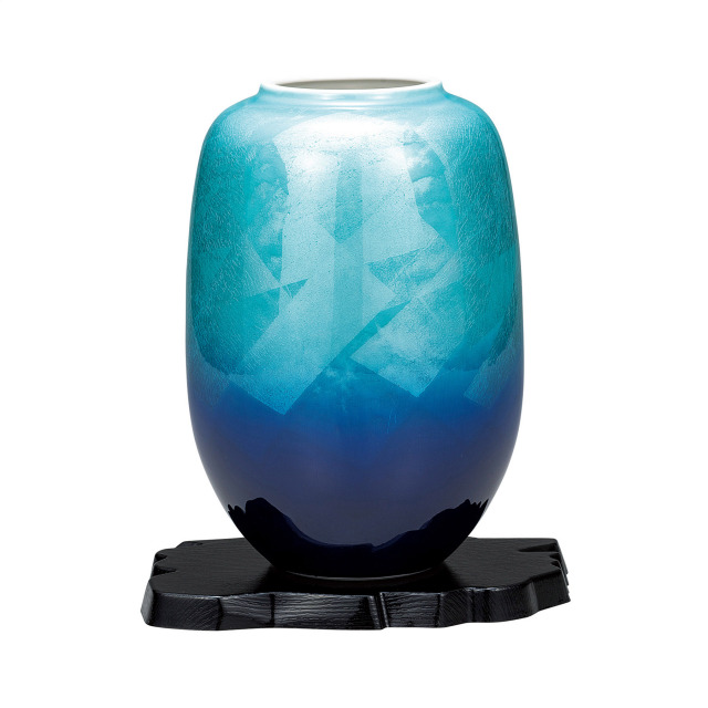 8号花瓶・銀彩（台付）