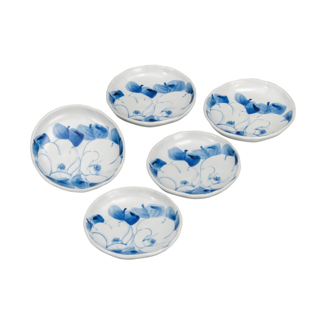 4.8号皿揃・白椿