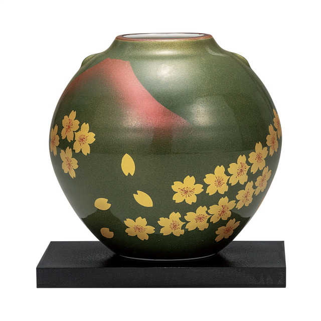 5.5号花瓶・赤富士桜（台付）