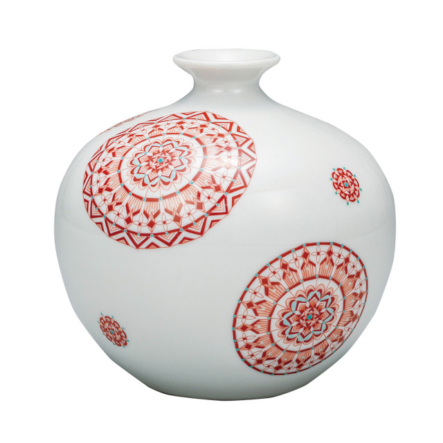 5.2号花瓶・赤絵丸紋