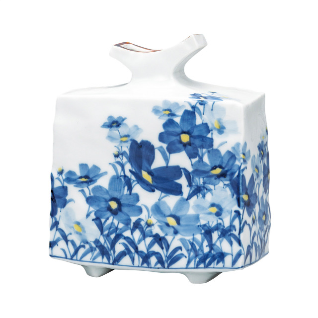 6号花瓶・染付秋桜