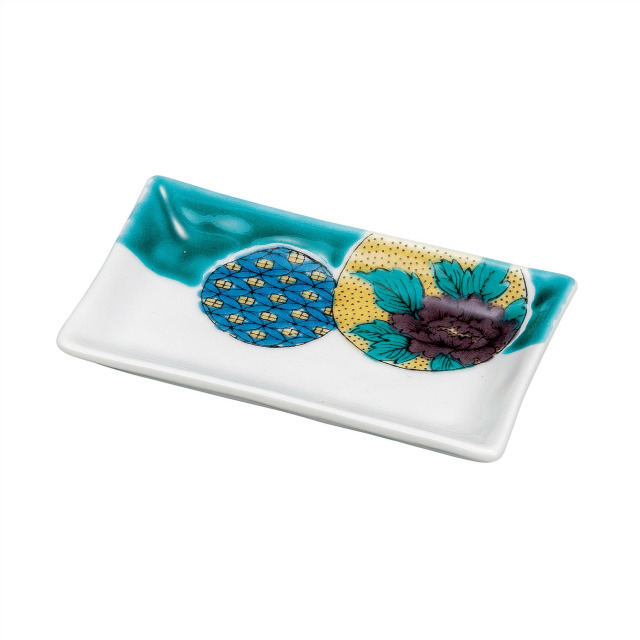 4号皿・グリーン丸紋