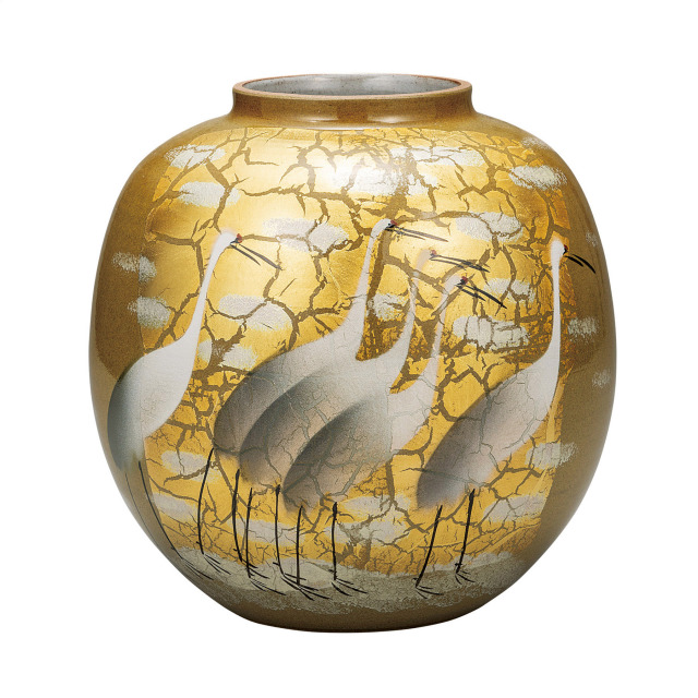 8号花瓶・金箔鶴