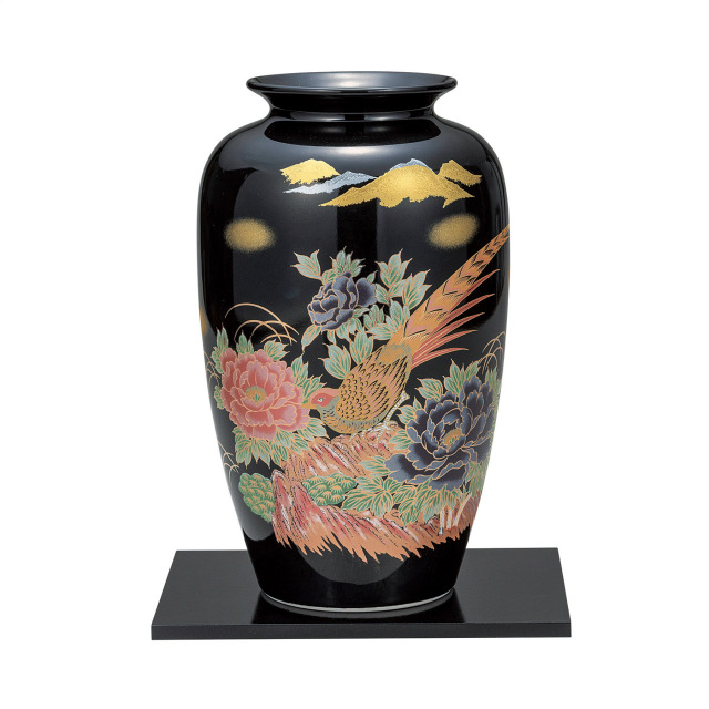 10号花瓶・牡丹金雉（台付）