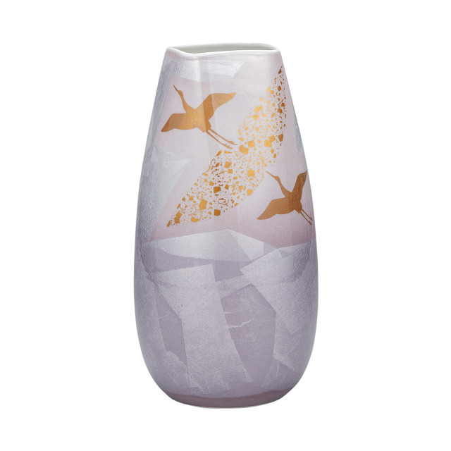 10号花瓶・銀彩飛翔