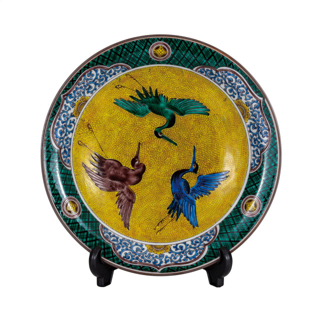 10号飾皿・吉田屋鶴（皿立付）