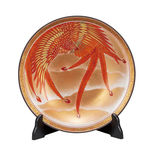 10号飾皿・金襴手鳳凰（皿立付）