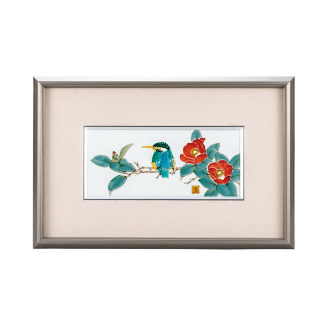 陶額・椿に翡翠