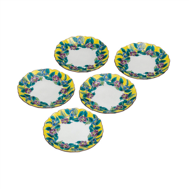 5号皿揃・吉田屋椿