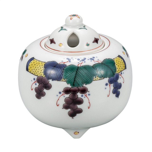 3.2号香炉・色絵ぶどう文 