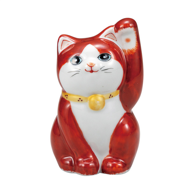 3号招き猫・朱地金彩