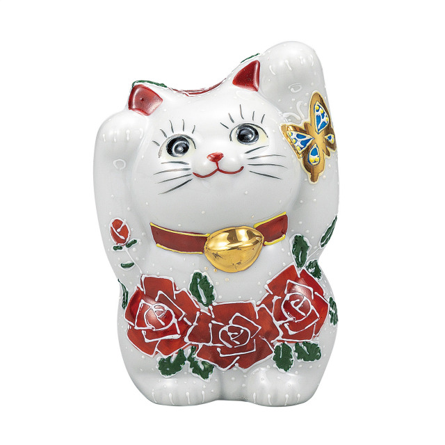 4号両手招き猫・薔薇