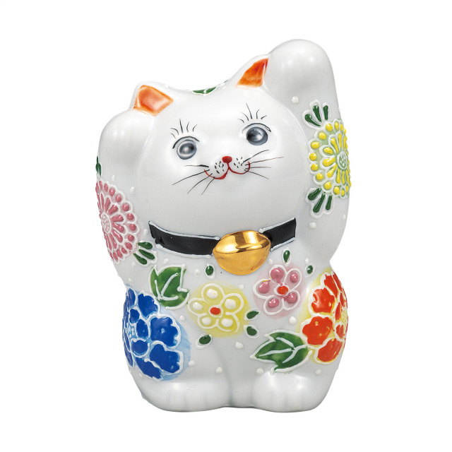 4号両手招き猫・花の舞