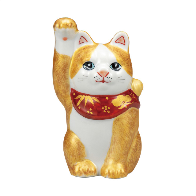 4号招き猫・金彩毛描