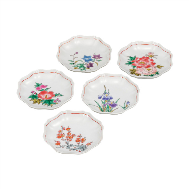 5.2号皿揃・草花絵変り