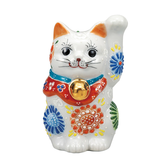 3.3号招き猫・白盛花