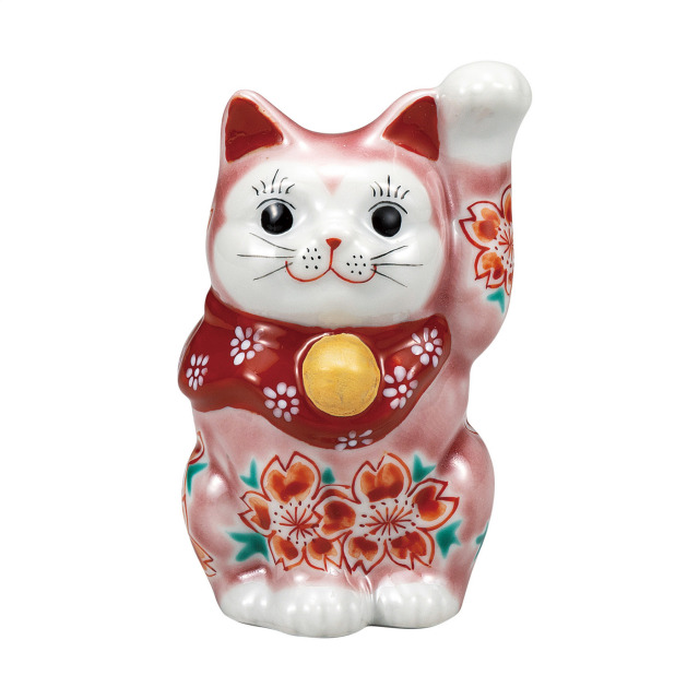 3.3号招き猫・ピンク釉桜