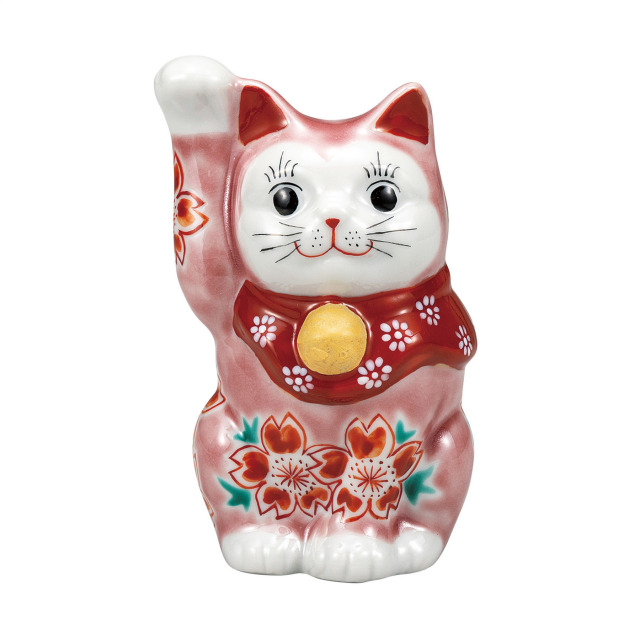 4号招き猫・ピンク釉桜
