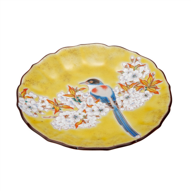 4.5号皿・吉田屋山桜に鳥