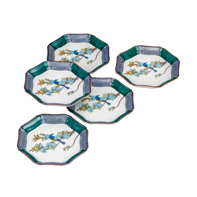 6.5号皿揃・古九谷花鳥